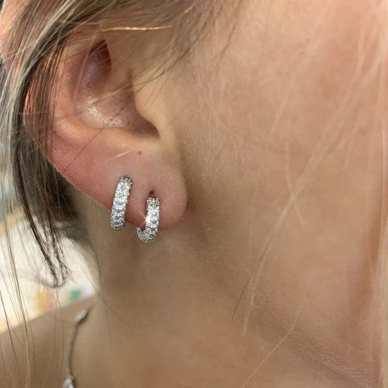 EAR Geni CZ Silver Huggie Hoop Earrings
