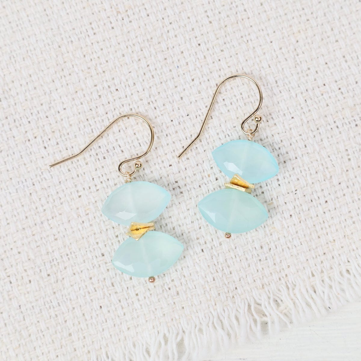 EAR-GF 14k Gold Fill Double Marquis Cut Drop Earrings - A