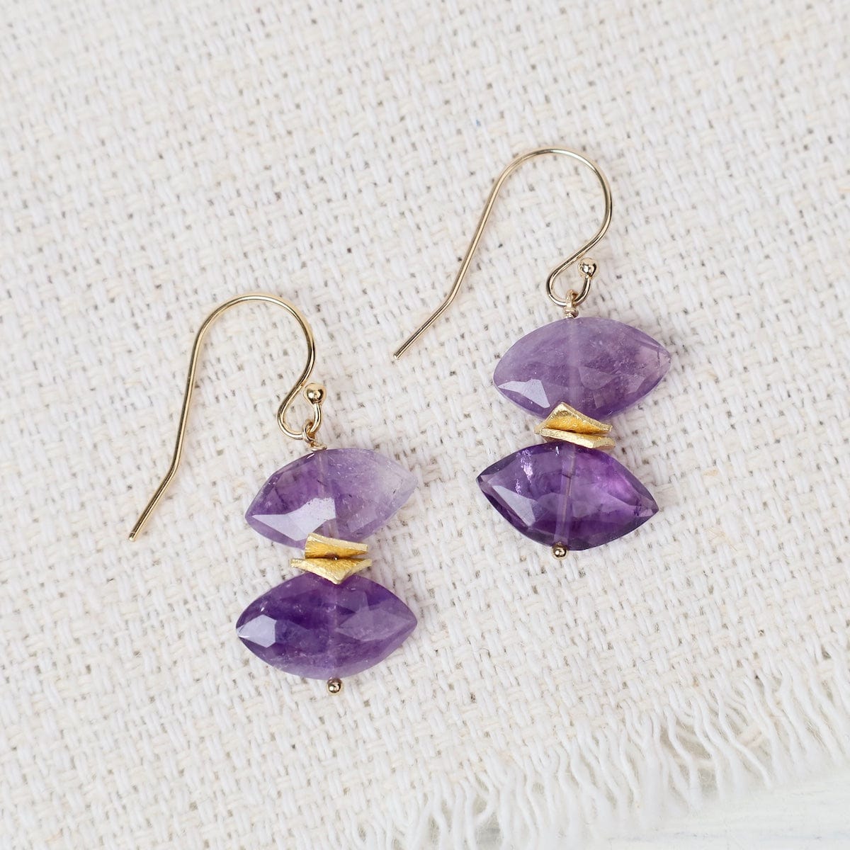 EAR-GF 14k Gold Fill Double Marquis Cut Drop Earrings - A