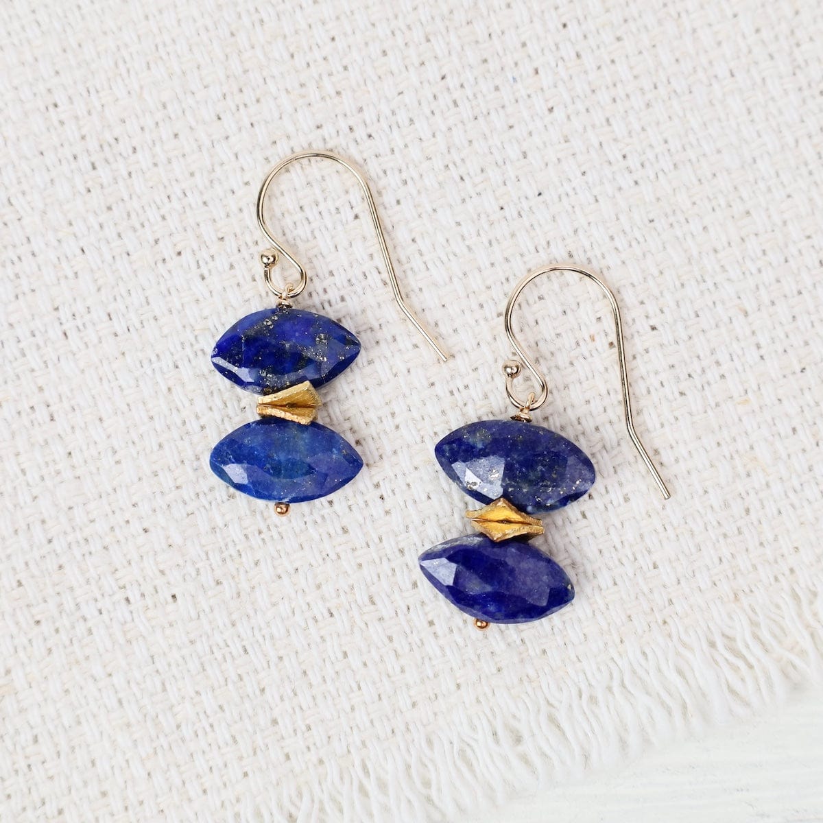 EAR-GF 14k Gold Fill Double Marquis Cut Drop Earrings - L