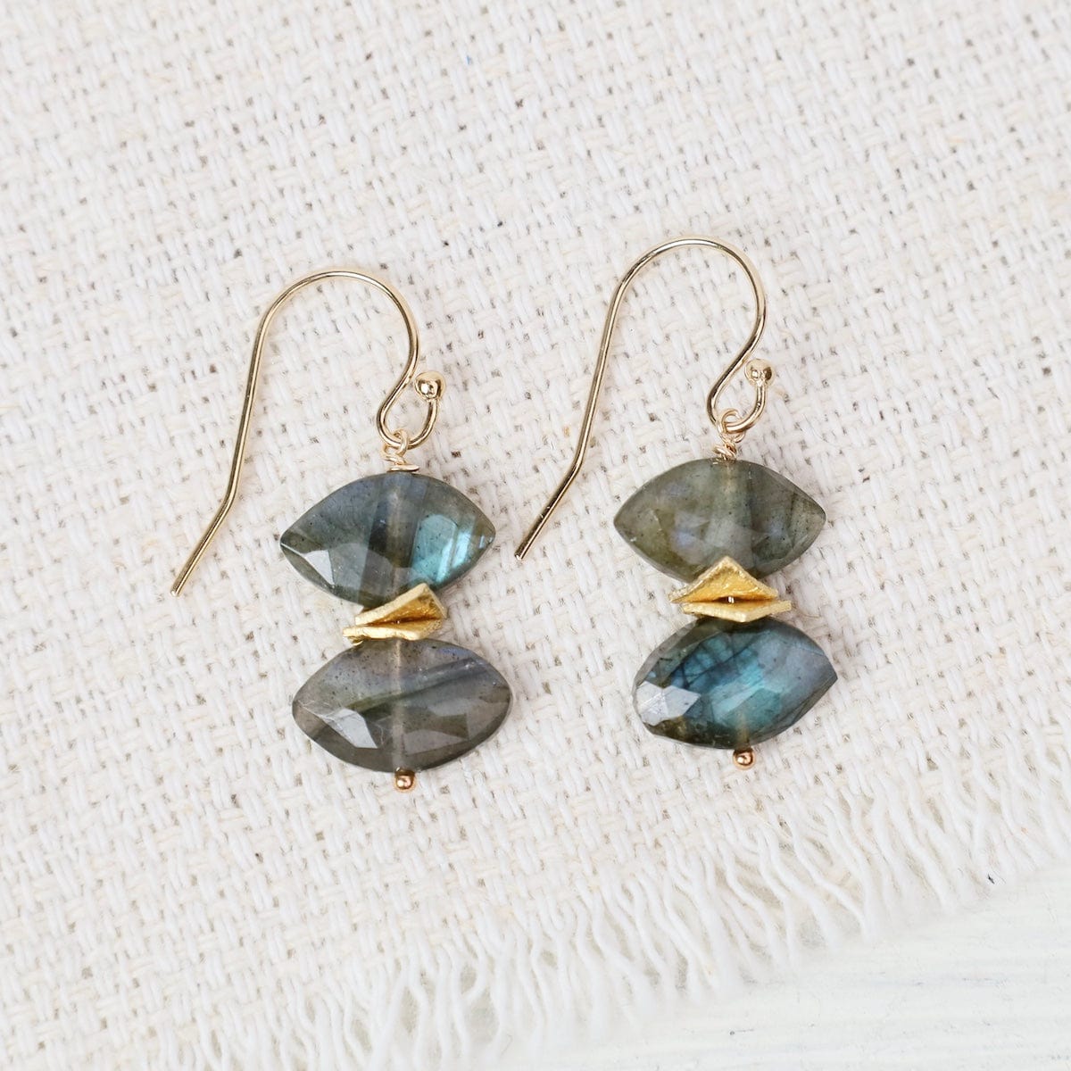 EAR-GF 14k Gold Fill Double Marquis Cut Drop Earrings - L