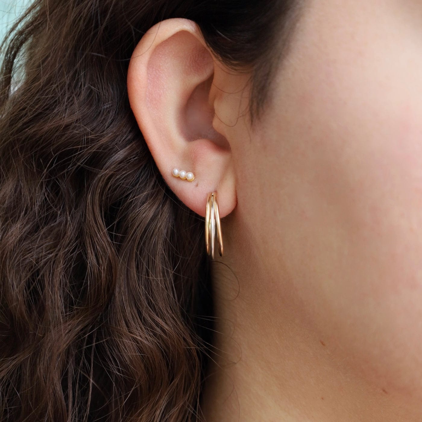 EAR-GF 2 Tone Wire Hoops