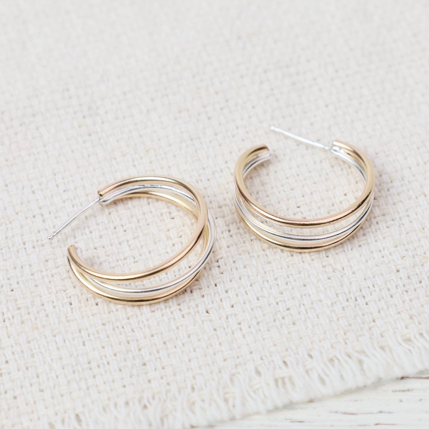 EAR-GF 2 Tone Wire Hoops