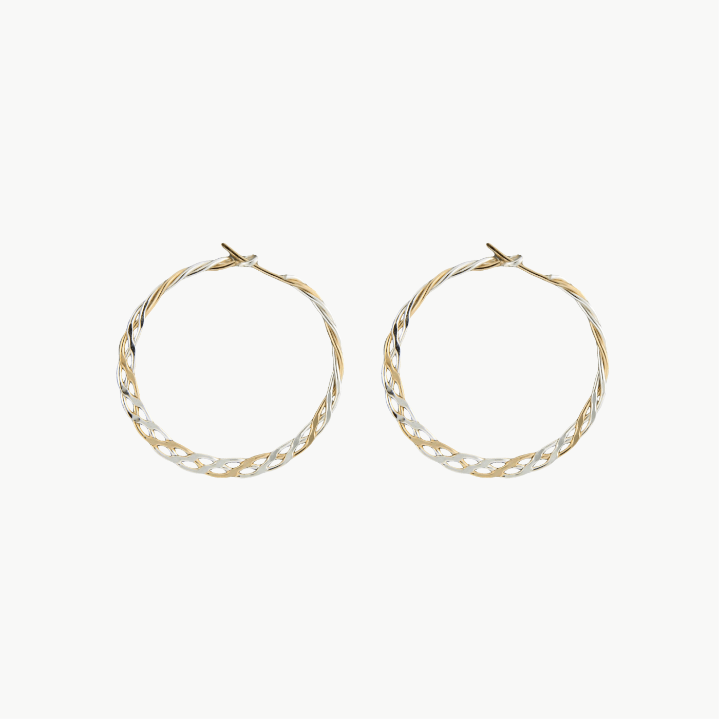 EAR-GF 20mm Mixed Metal Braided Hoops