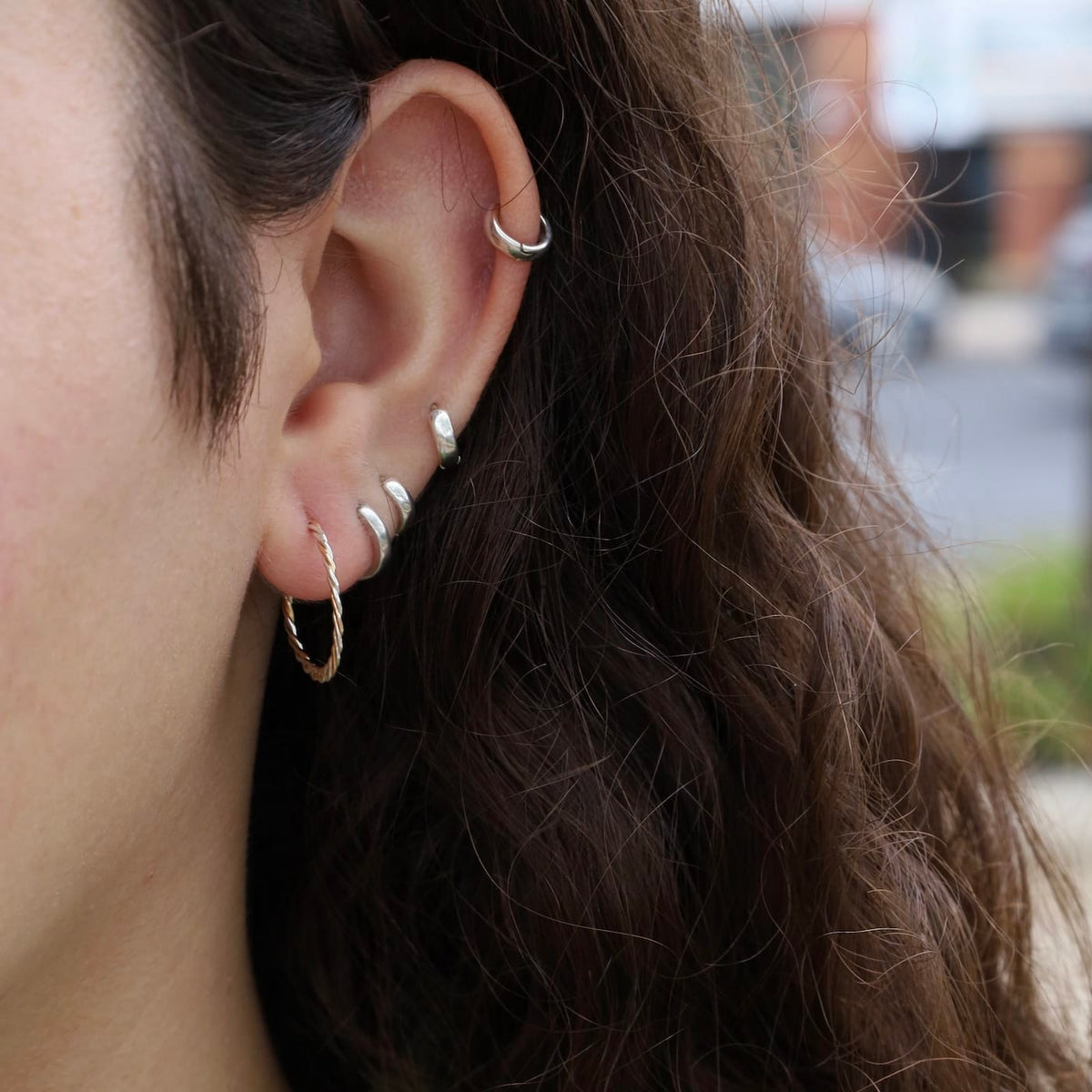 EAR-GF 20mm Mixed Metal Braided Hoops