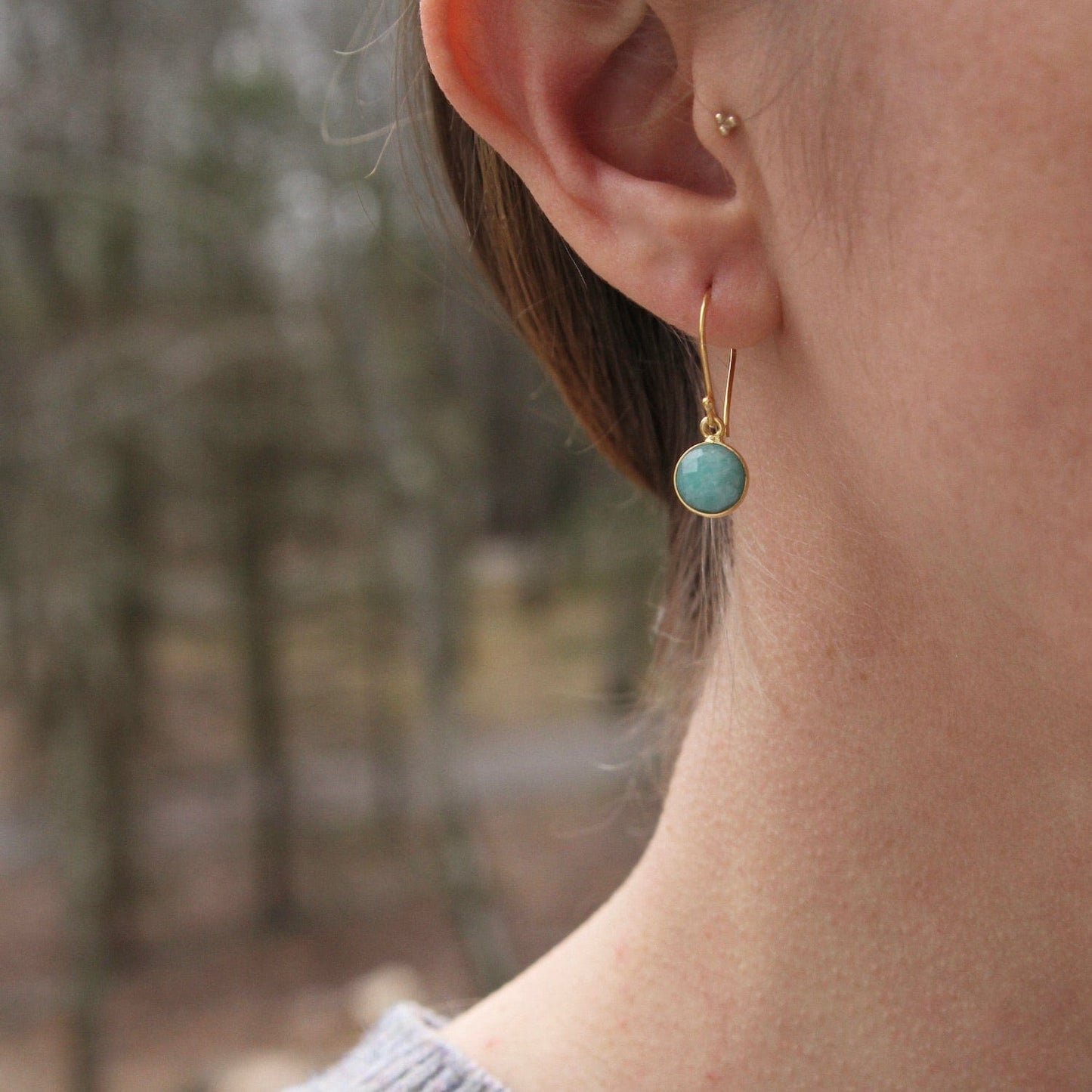 EAR-GF 8mm Amazonite Drop Earrings