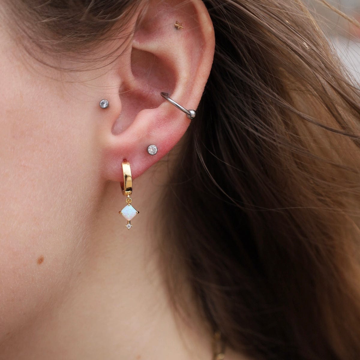 EAR-GF Alma Opal Huggie Hoop Earrings