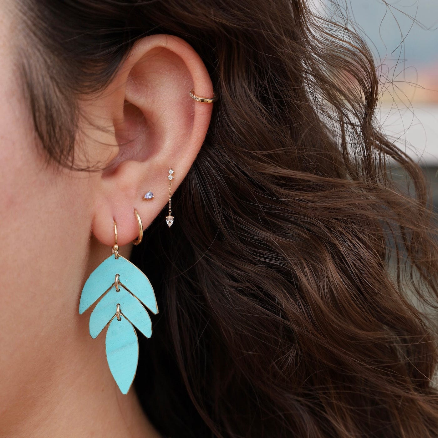 EAR-GF Aloe Patina Palmita Earrings