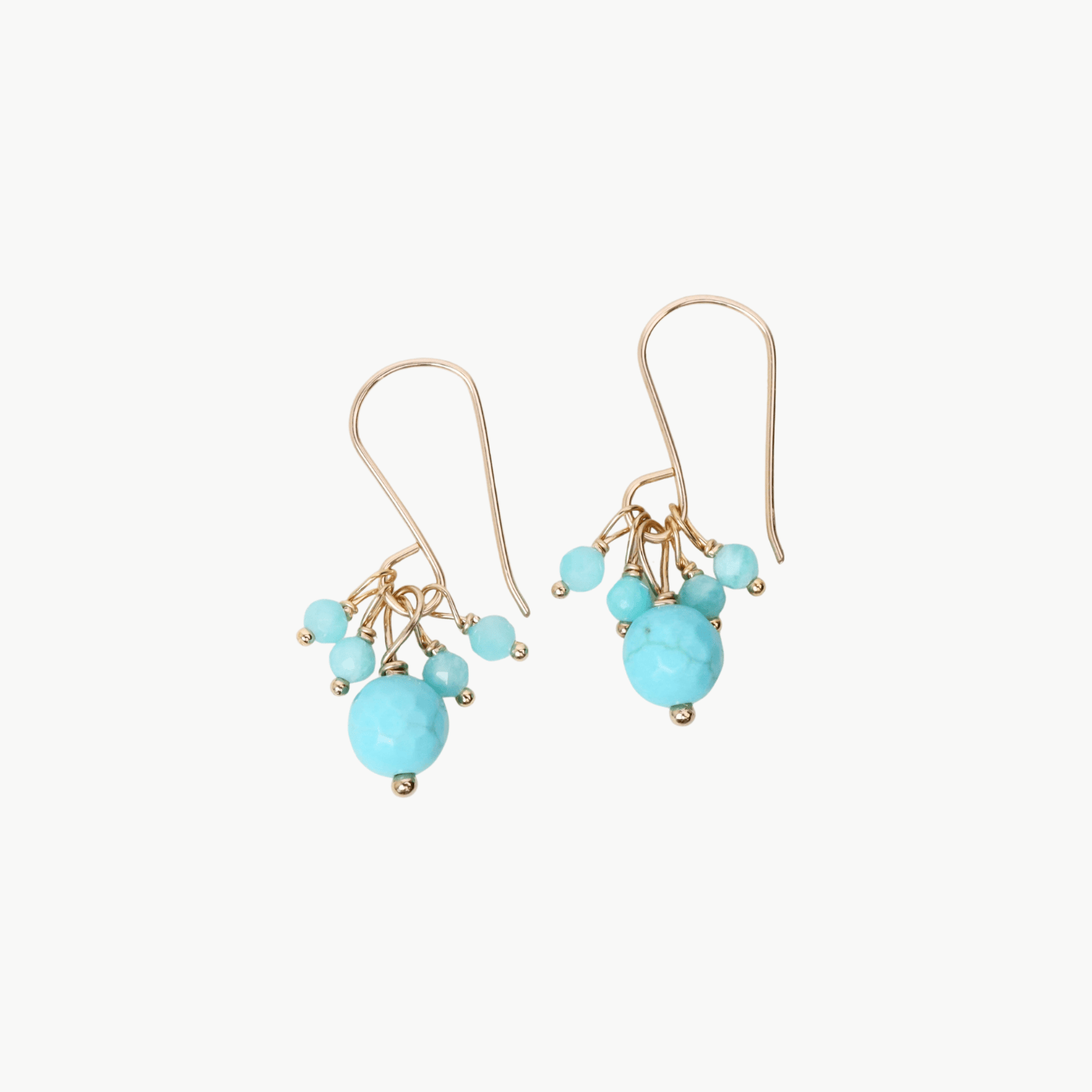 EAR-GF Amazonite & turquoise cluster earrings