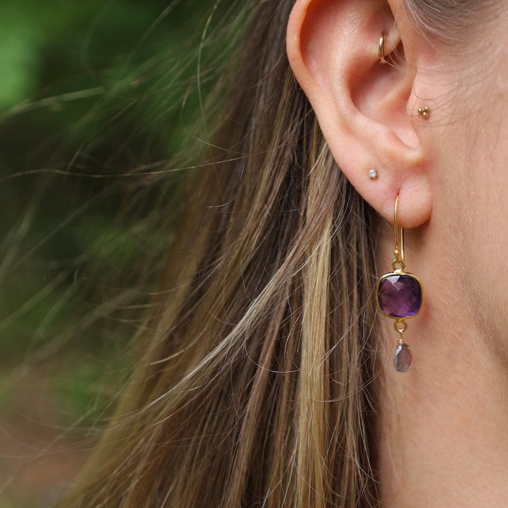 
                      
                        EAR-GF Amethyst Square Gold Bezel with Mystic Topaz Drops
                      
                    