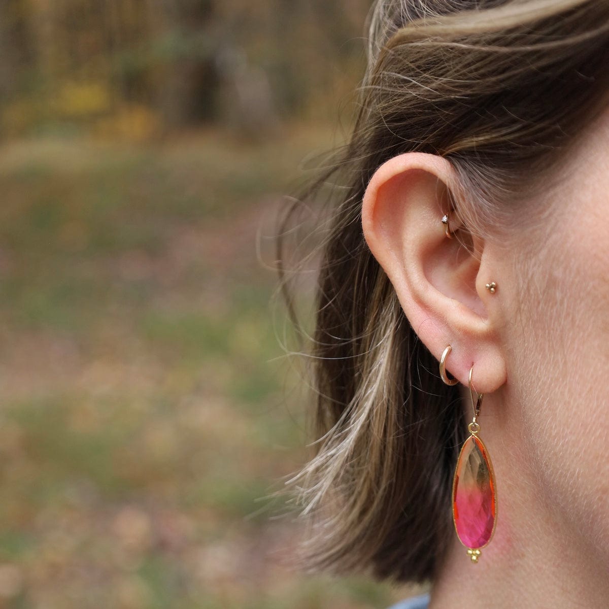 EAR-GF Ametrine Gold Earrings