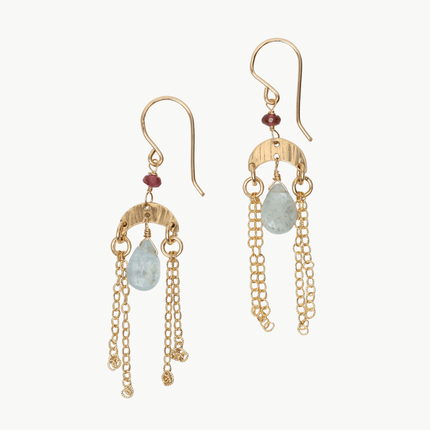 EAR-GF Aquamarine Fringe Earrings