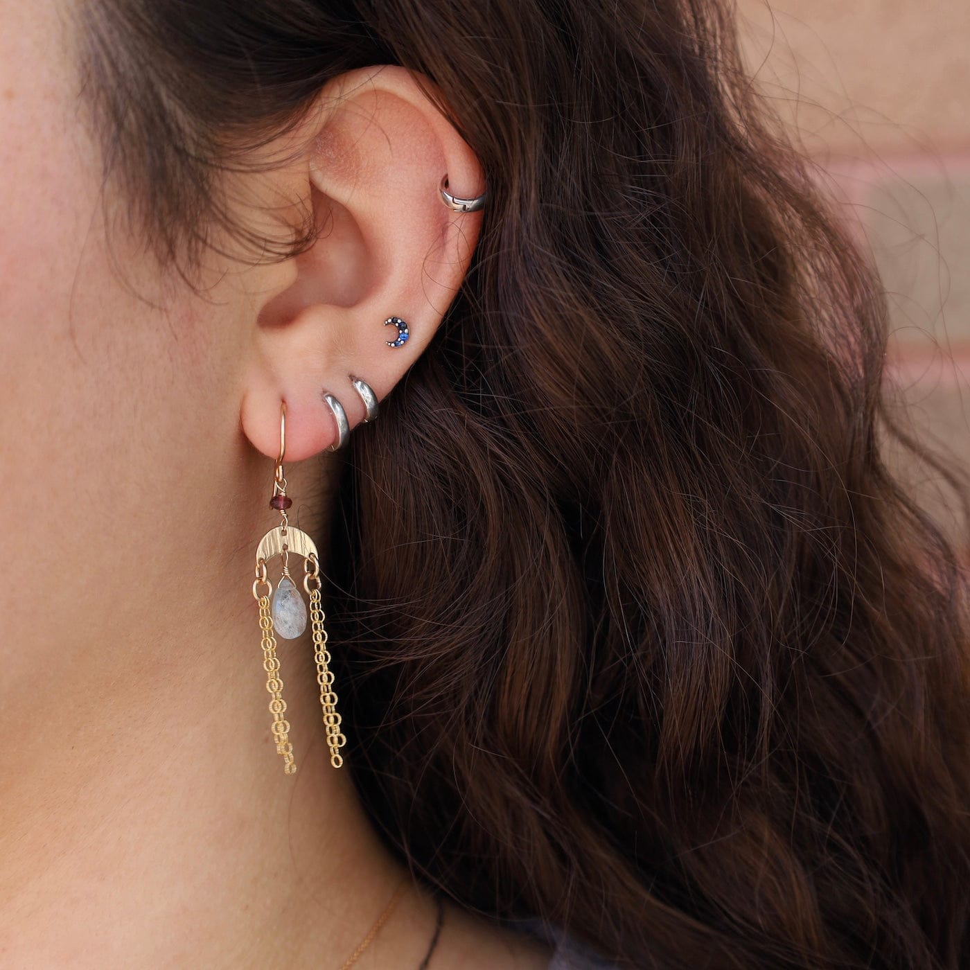 EAR-GF Aquamarine Fringe Earrings