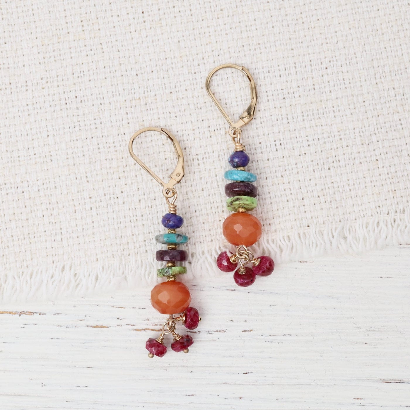 EAR-GF Balinese Offerings Carnelian Gold Earrings