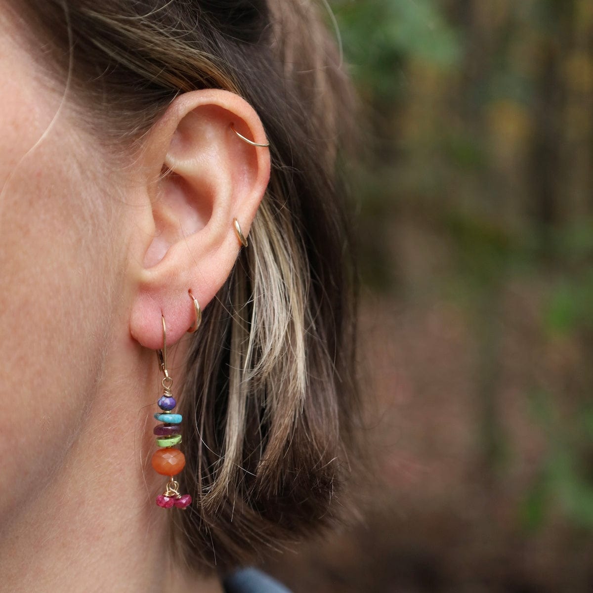 EAR-GF Balinese Offerings Carnelian Gold Earrings
