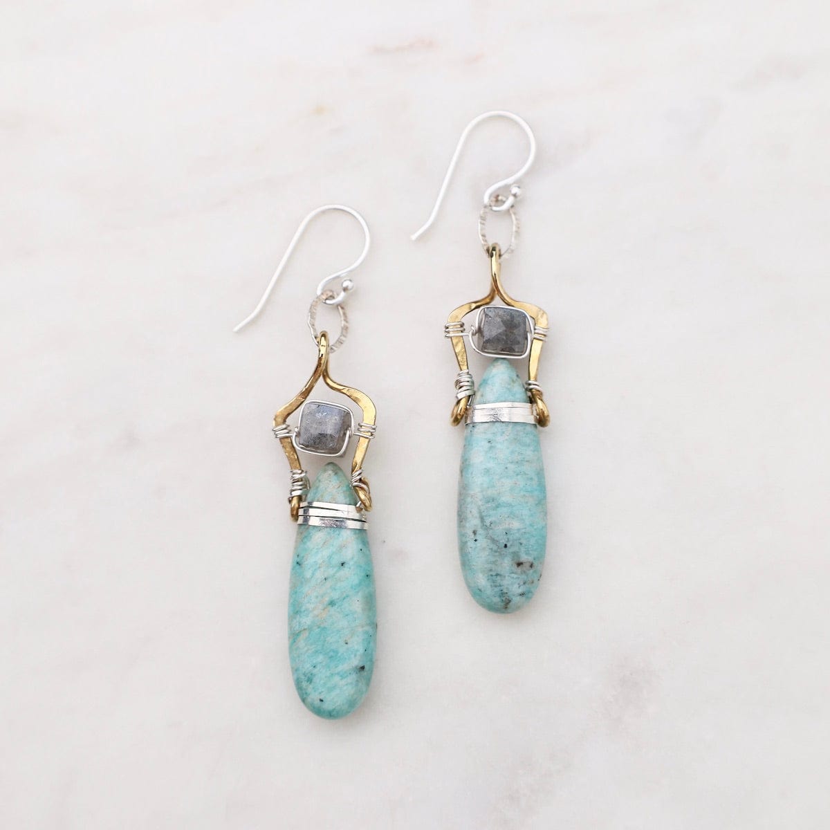 EAR-GF Banded Amazonite Drop Earrings