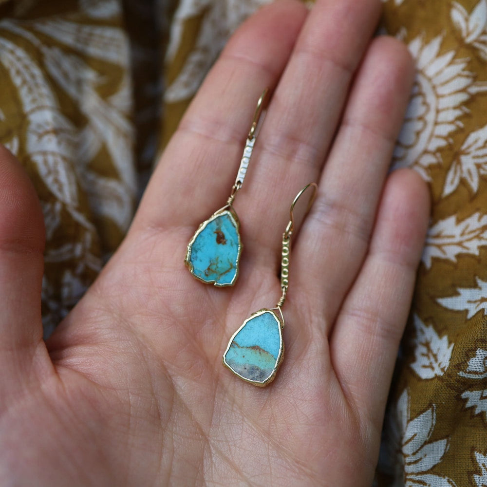 
                      
                        EAR-GF Bar with Turquoise Slice Earrings
                      
                    