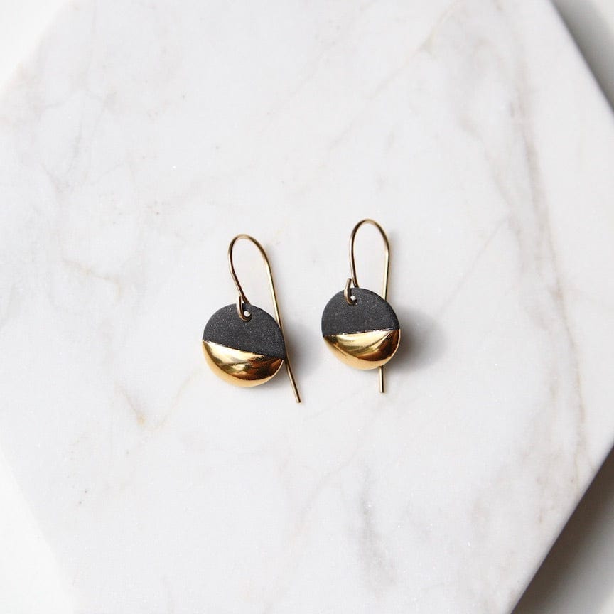 
                  
                    EAR-GF Black Gold Dipped Circle Drop Earrings
                  
                