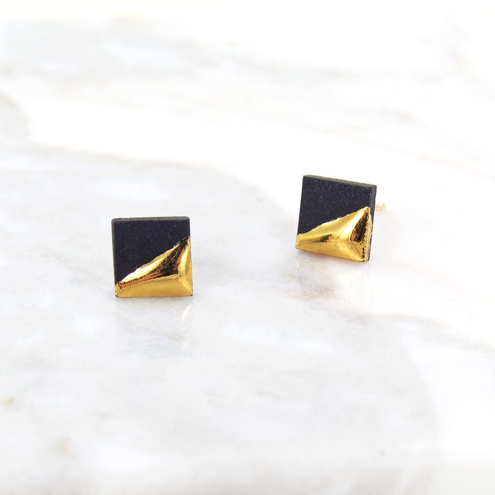 
                  
                    EAR-GF Black Gold Dipped Square Studs
                  
                