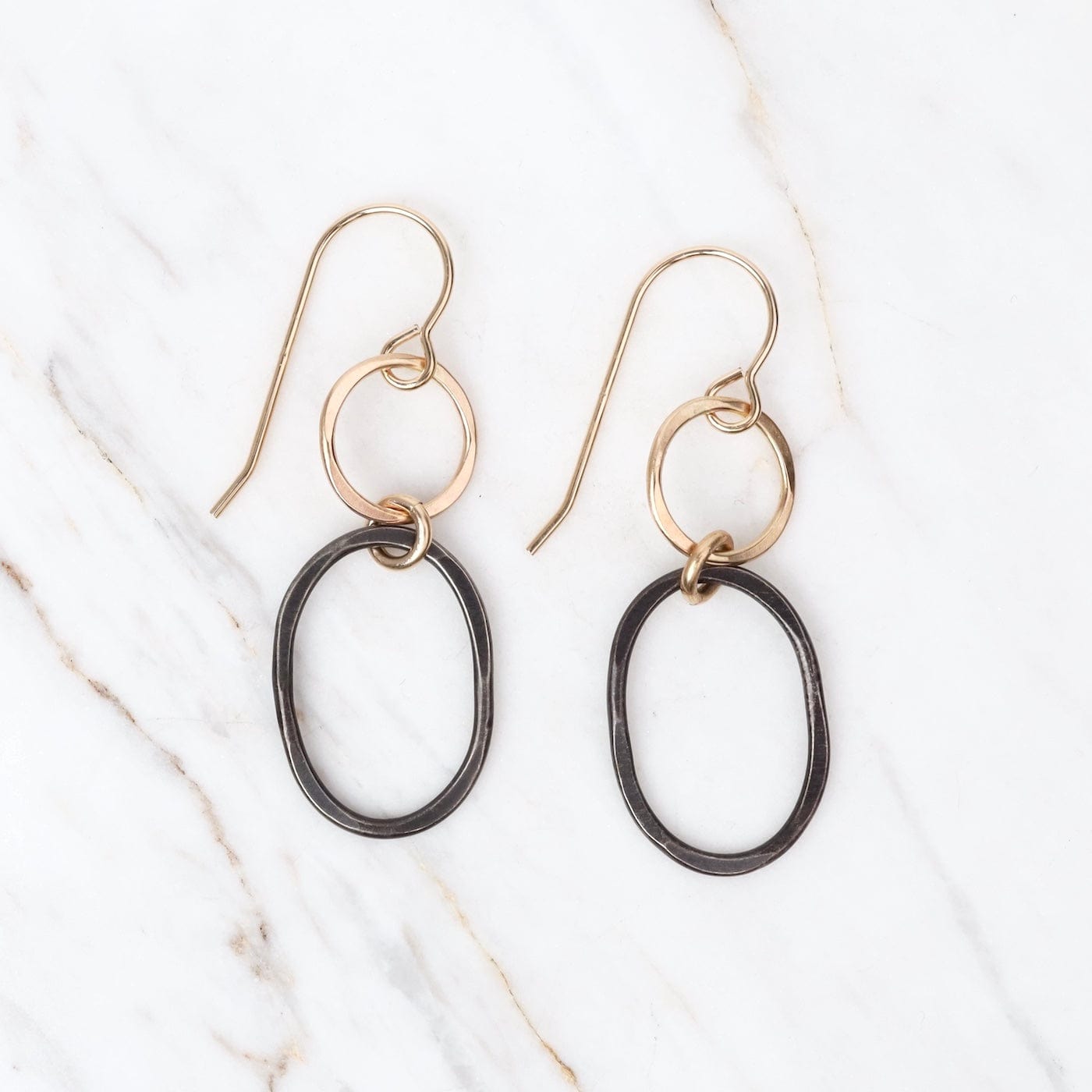 EAR-GF Black + Gold Oval Earrings