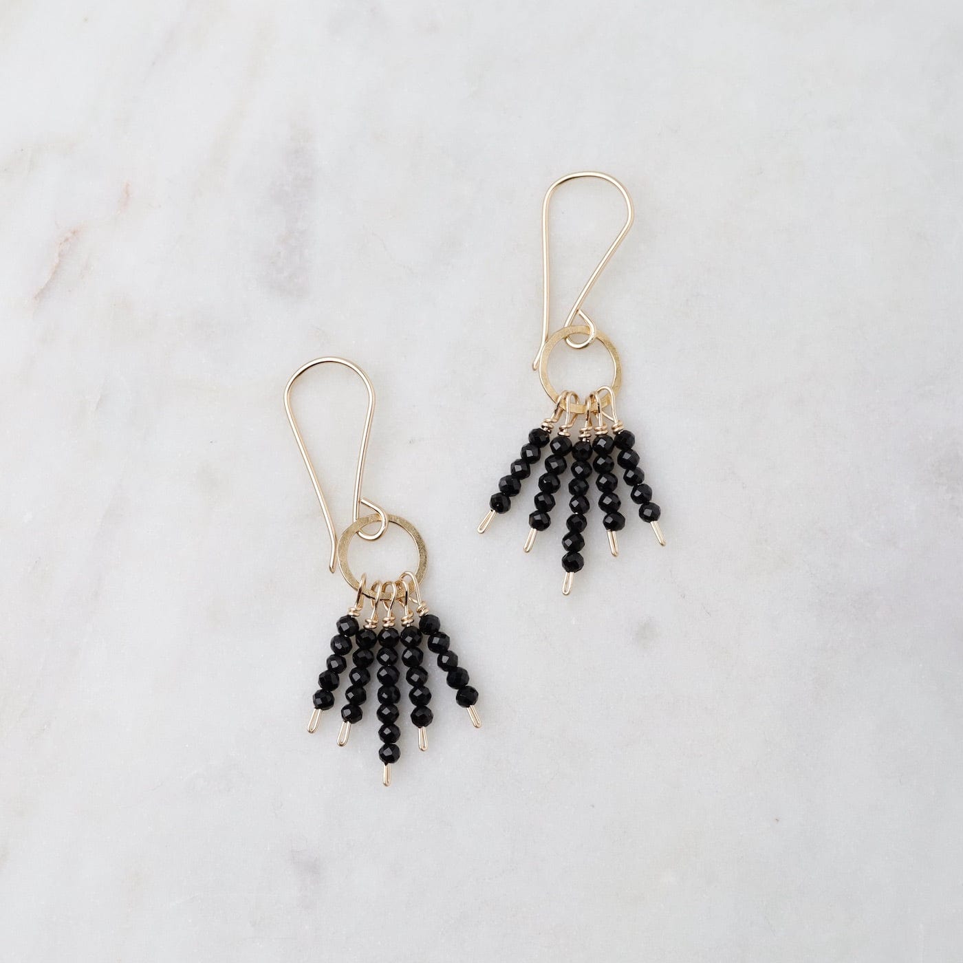 Amazon.com: Handmade Black Beaded Gold Hoop Earrings Lightweight Boho  Chunky Stud Earrings for Women Trendy : Handmade Products
