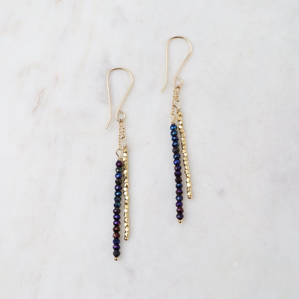 
                      
                        EAR-GF Black Spinel & Tiny Gold Vermeil Bead Sticks Earring
                      
                    