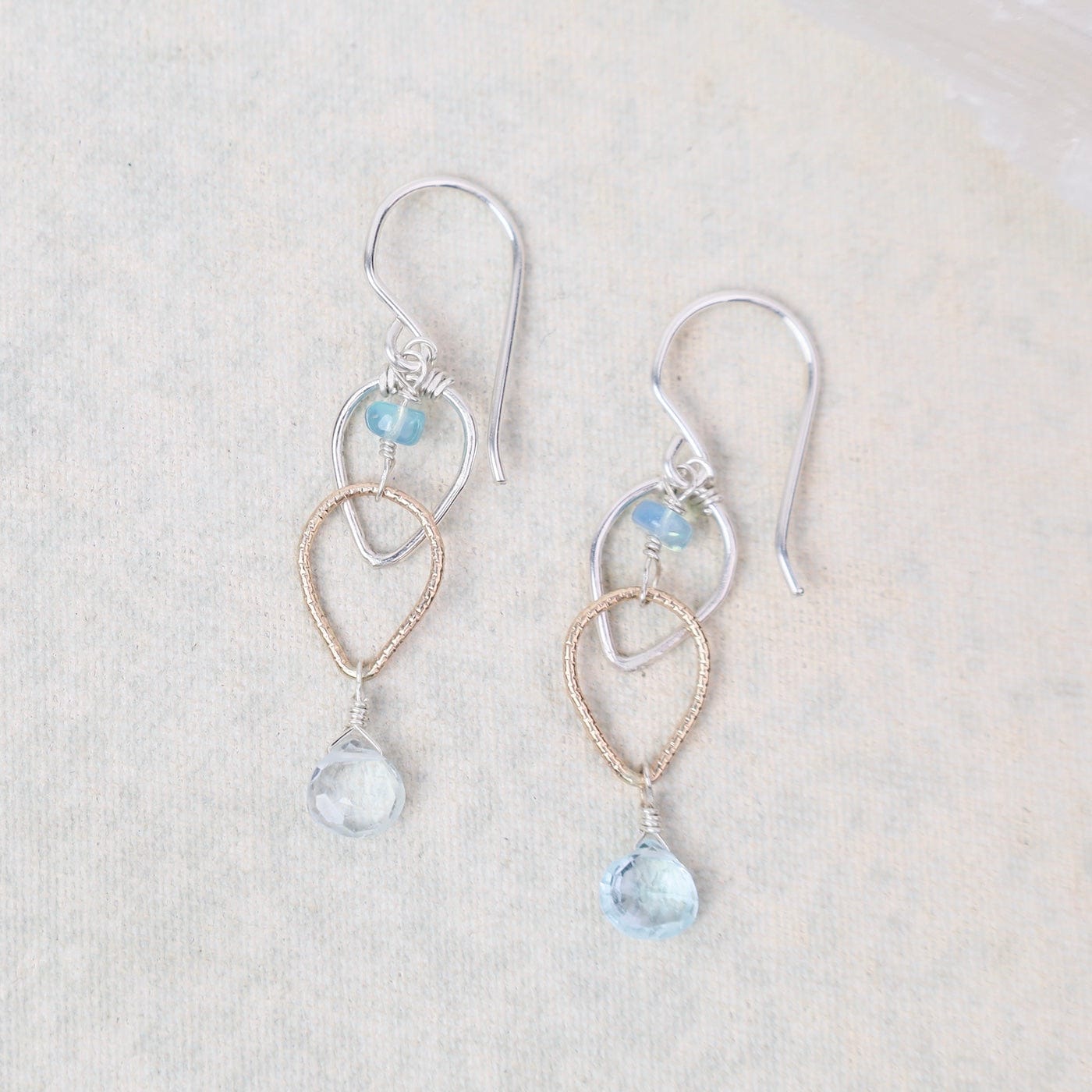 EAR-GF Blue Opal and Topaz Earrings