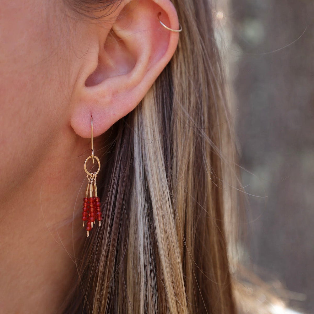 EAR-GF Carnelion Fringe Earring