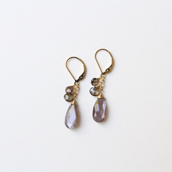 EAR-GF Chocolate Moonstone & Andalucite Brio Earring