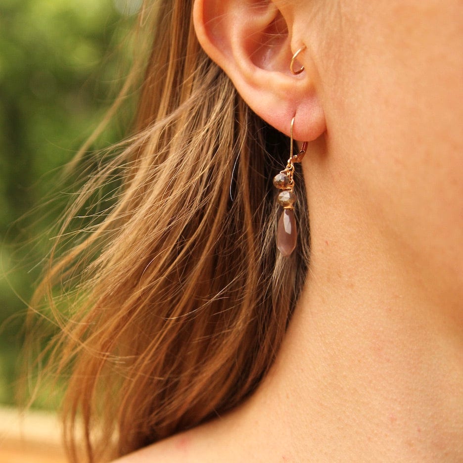 EAR-GF Chocolate Moonstone & Andalucite Brio Earring