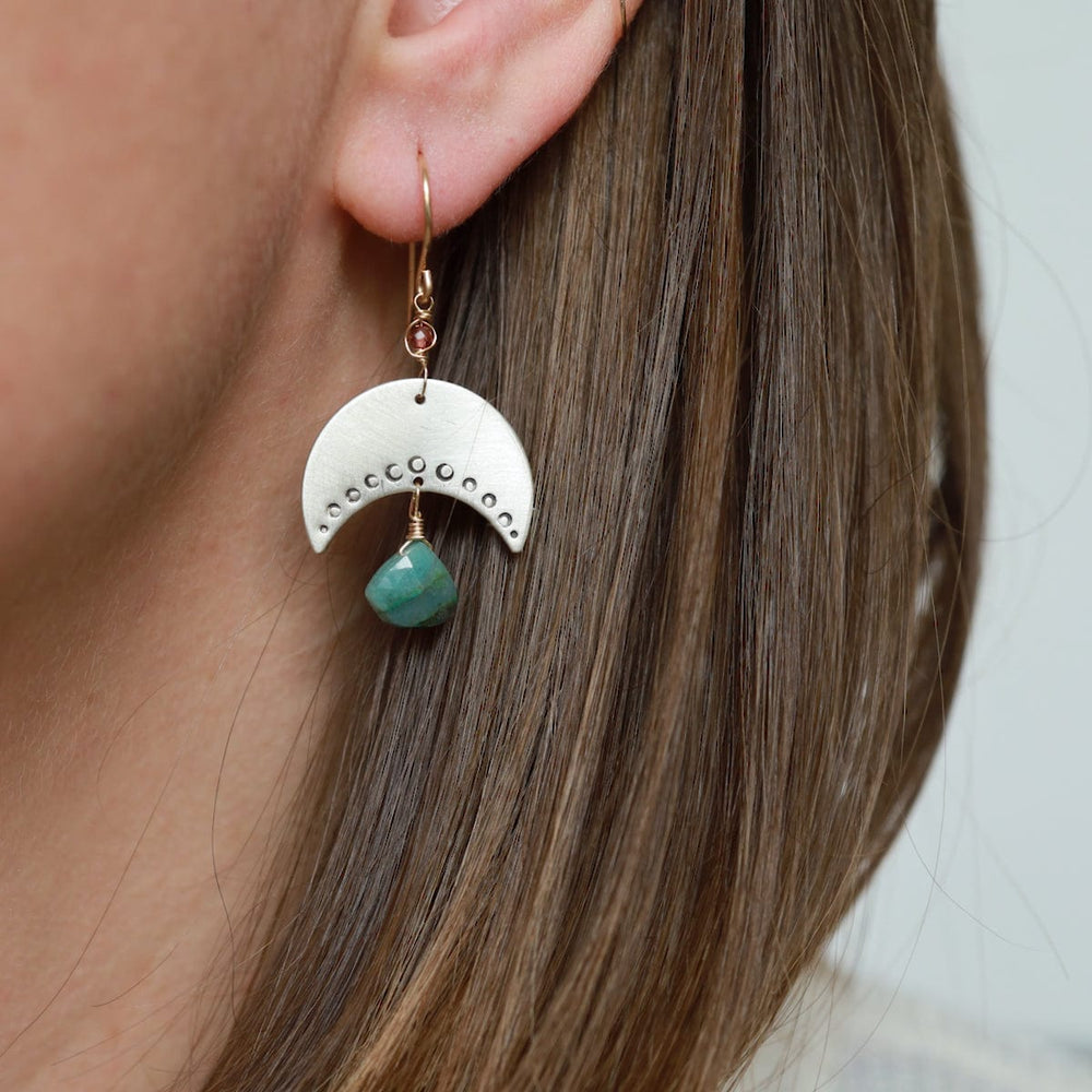 
                      
                        EAR-GF Crescent Shield Earring with Chrysocolla
                      
                    