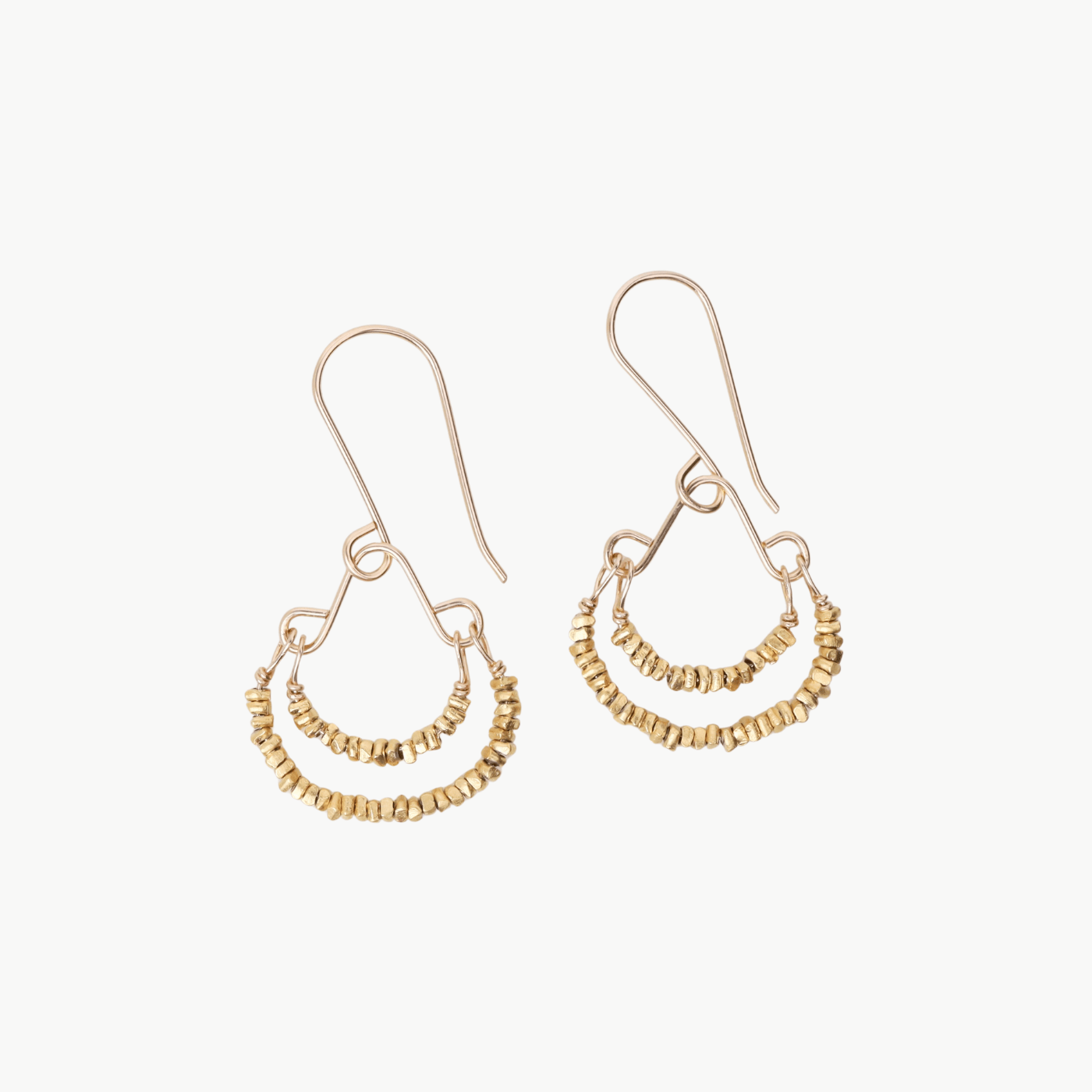 EAR-GF Crescents of Tiny Gold Vermeil Beads Earrings