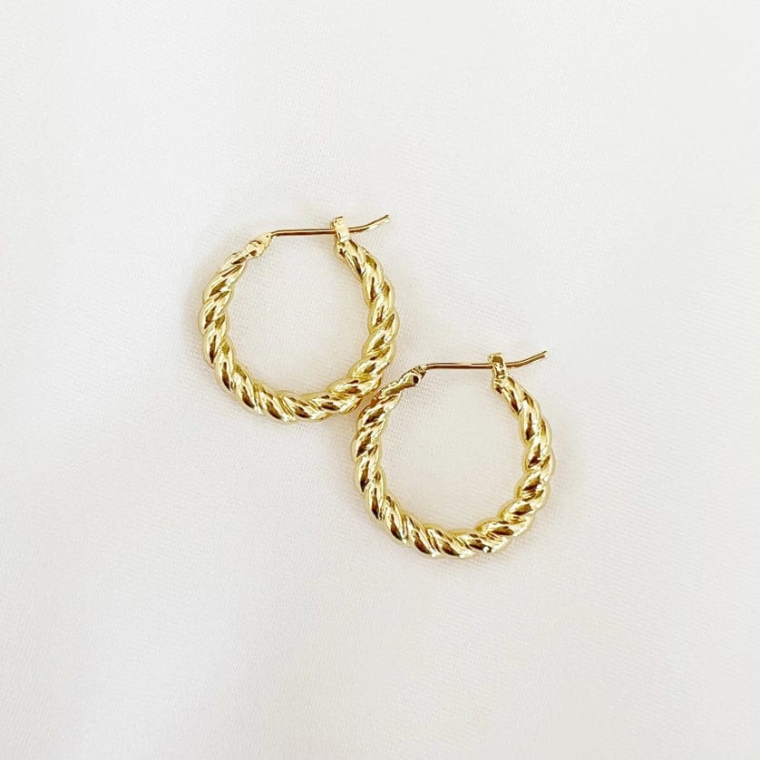 EAR-GF Day Break Braided Hoops Earrings Gold Filled