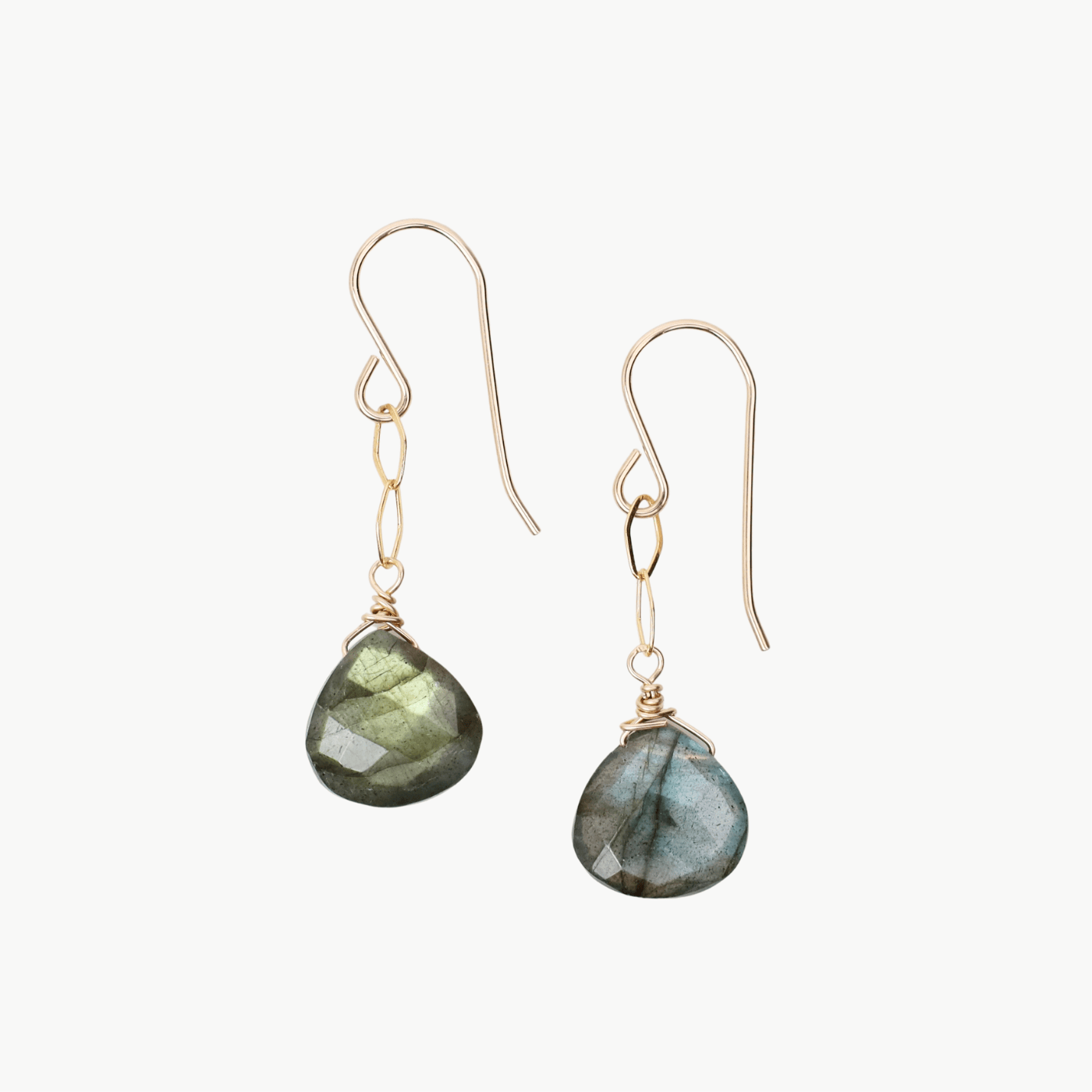 EAR-GF Diamond Link Labradorite Drop Earrings