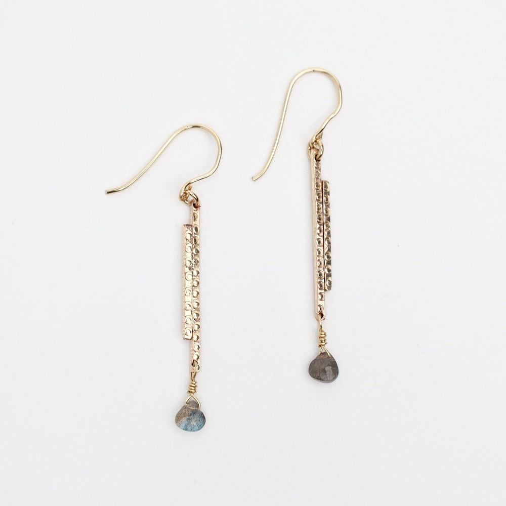 EAR-GF Double Bar Earrings with Labradorite