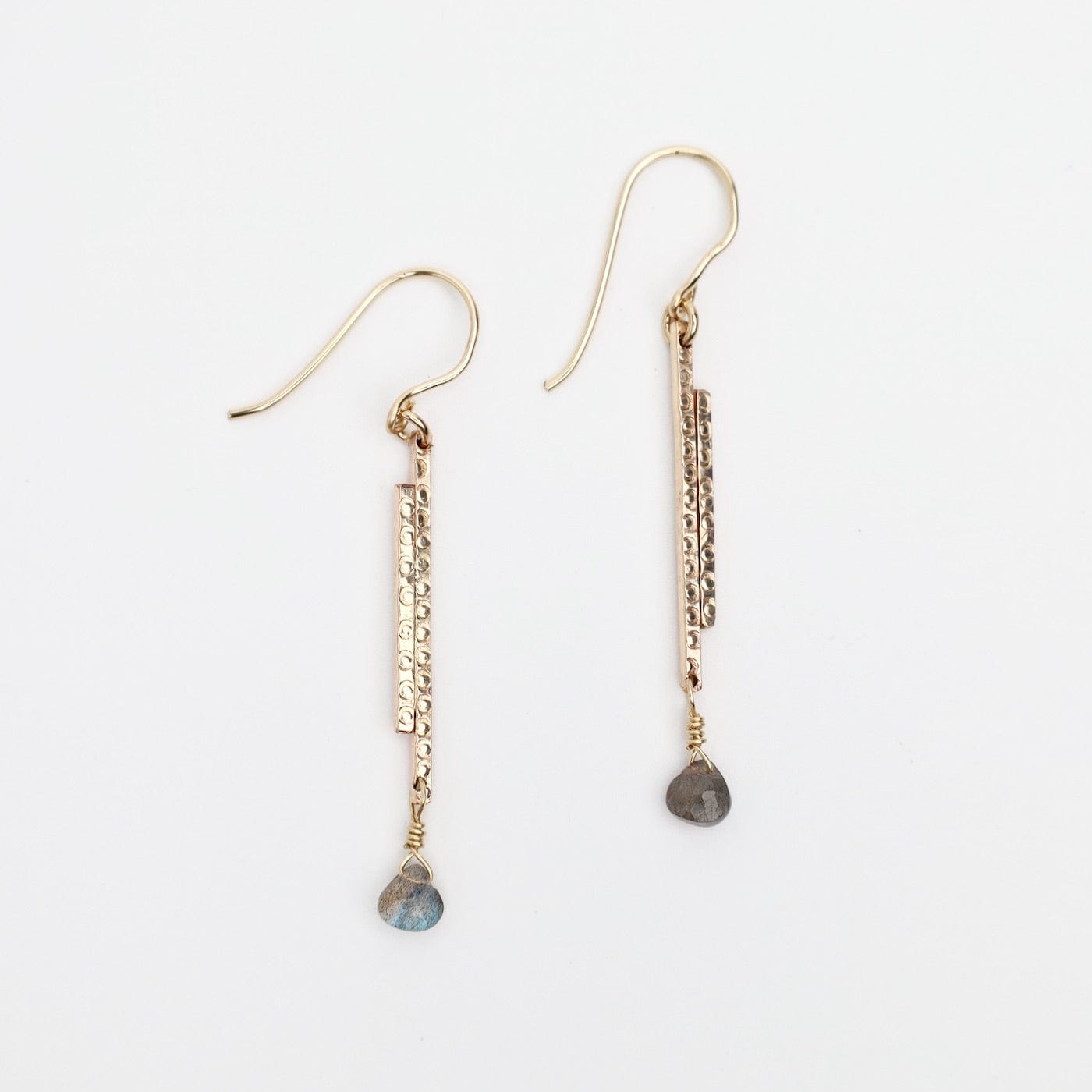 EAR-GF Double Bar Earrings with Labradorite