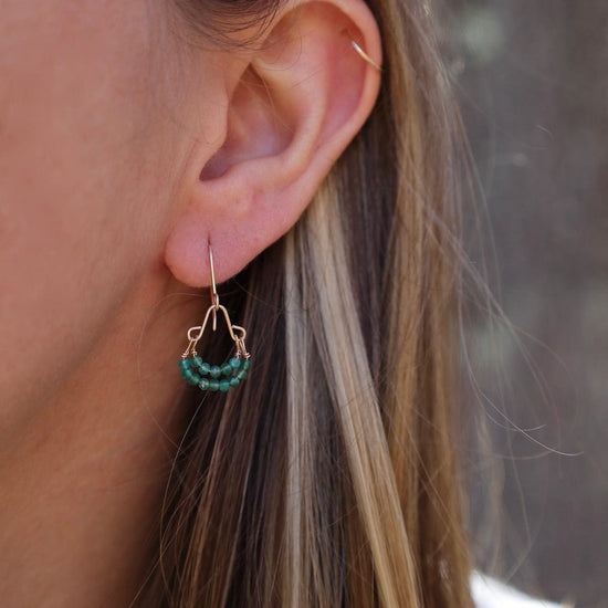 EAR-GF Double Crescents of Mystic Green Onyx Earring