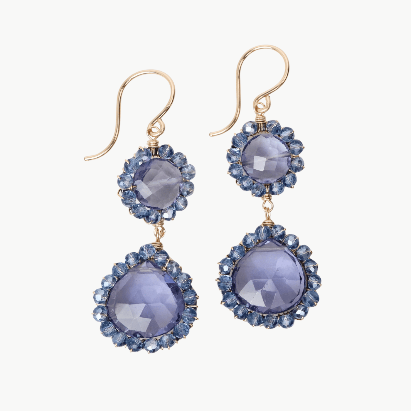 EAR-GF Double Iolite Drops Earrings