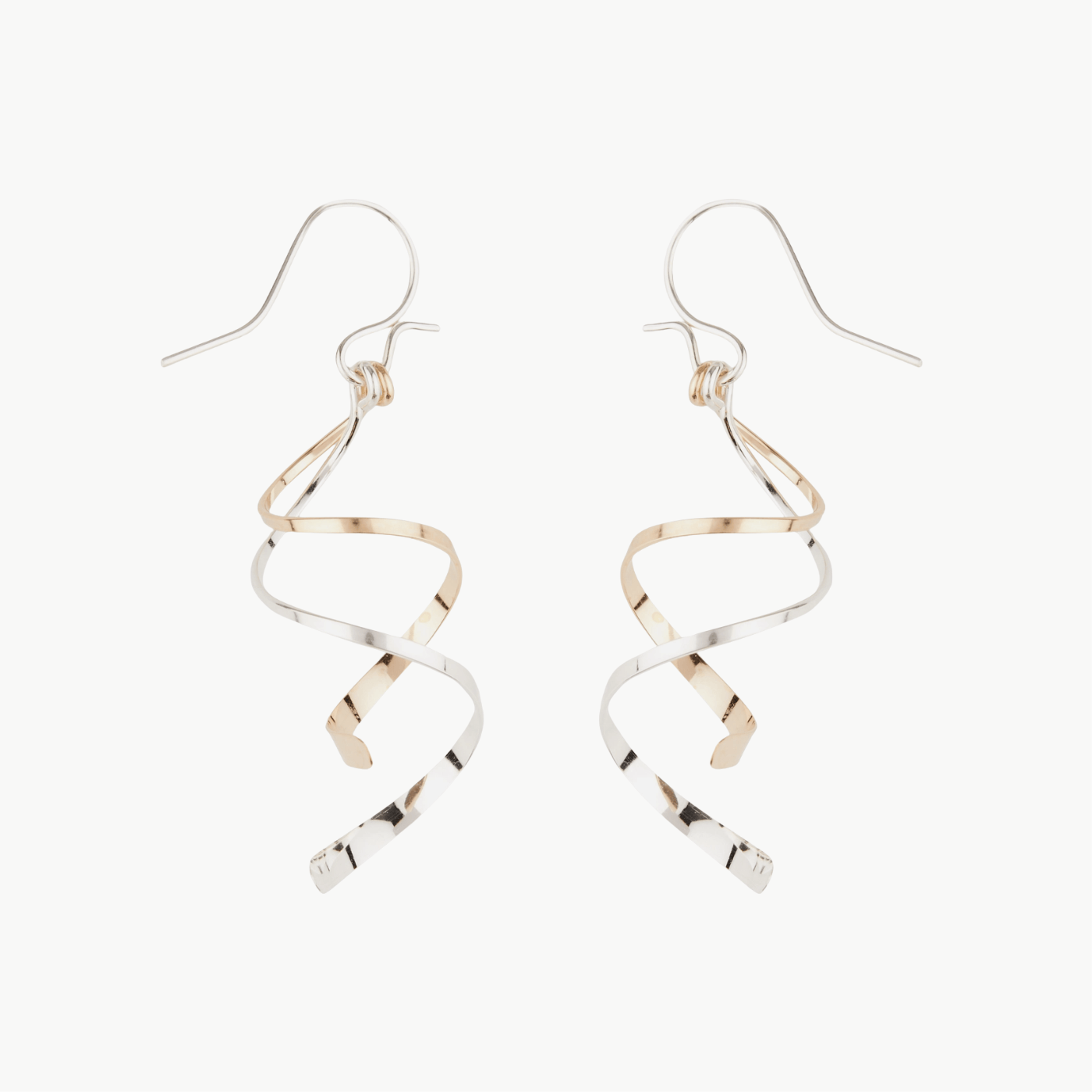 EAR-GF Double Twist Dangle Earrings in Mixed Metals