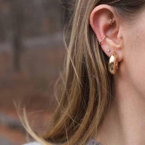 EAR-GF Ellie Chunky Tube Hoops Earrings Gold Filled