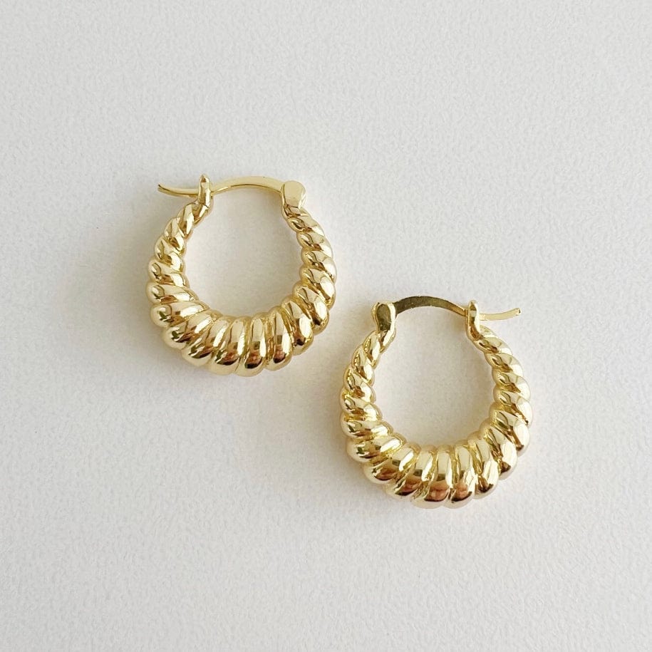 EAR-GF Endless Weekend Croissant Twist Hoops Earrings Gol