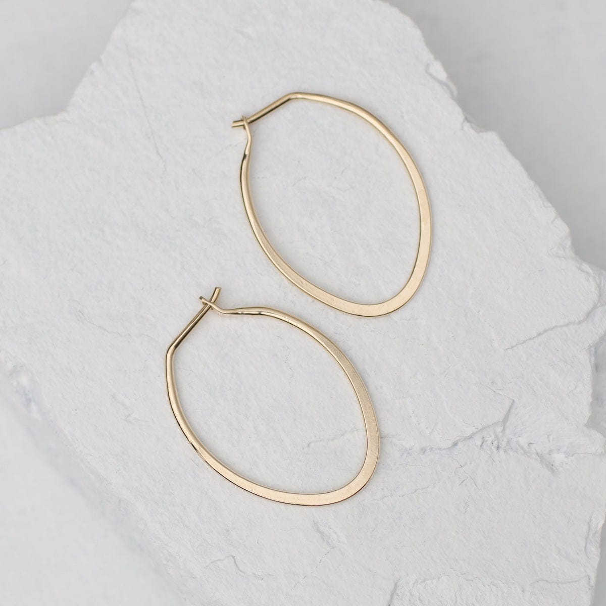 EAR-GF Flattened Oval Hoop Earring - 25mm Gold Filled