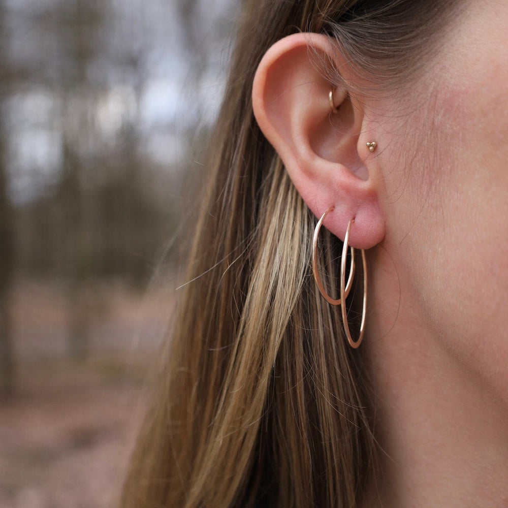 EAR-GF Flattened Oval Hoop Earrings - 25mm Gold Filled