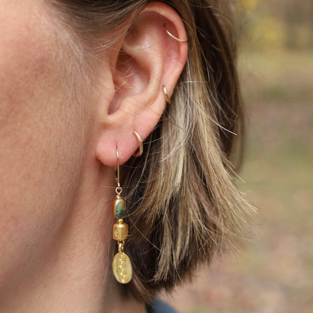 EAR-GF Four Golden Circle Earrings