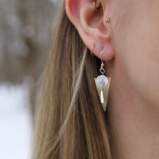 EAR-GF Give & Take Earrings Two Tone Sterling Silver & Gl