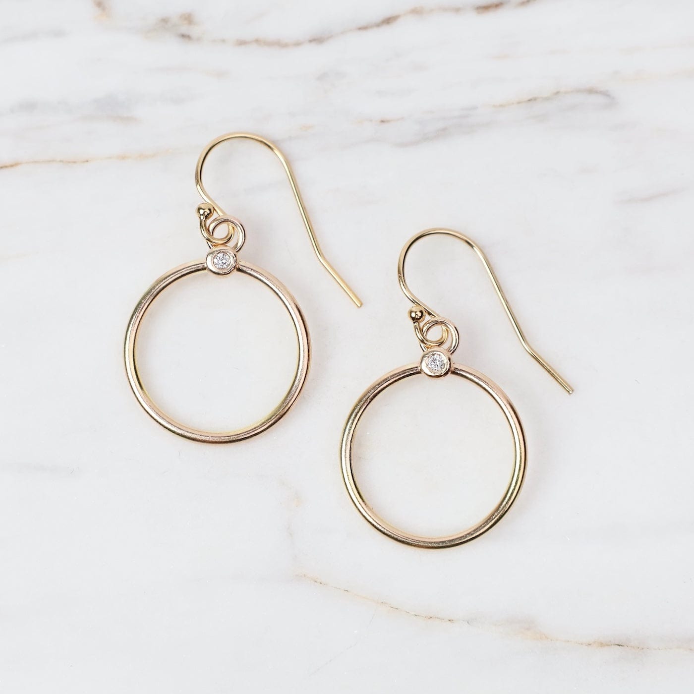 EAR-GF Gold Diamond Circle Earrings
