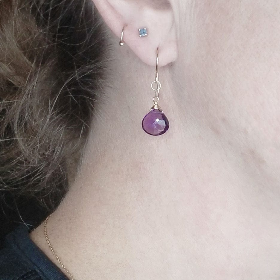 EAR-GF Gold Fill Amethyst Drop Earring