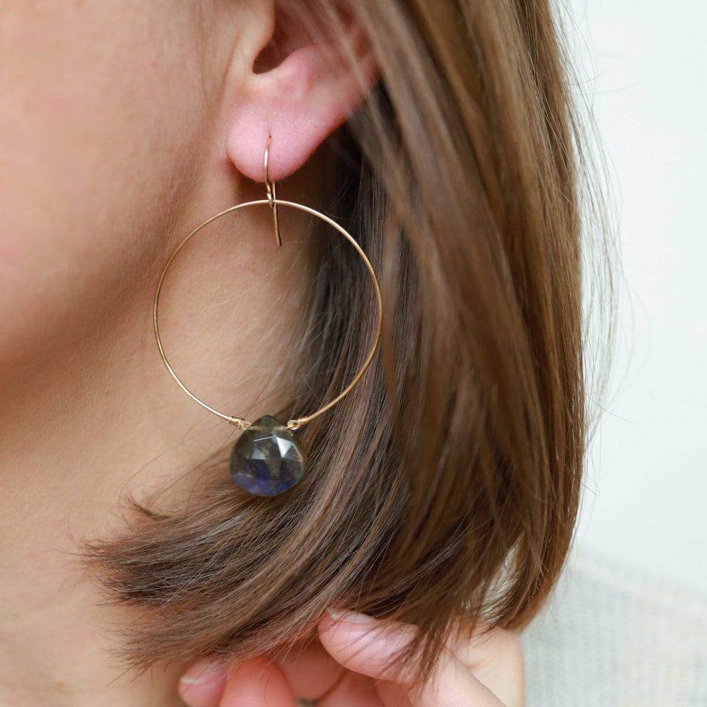 
                  
                    EAR-GF Gold Fill Hoop with Labradorite
                  
                