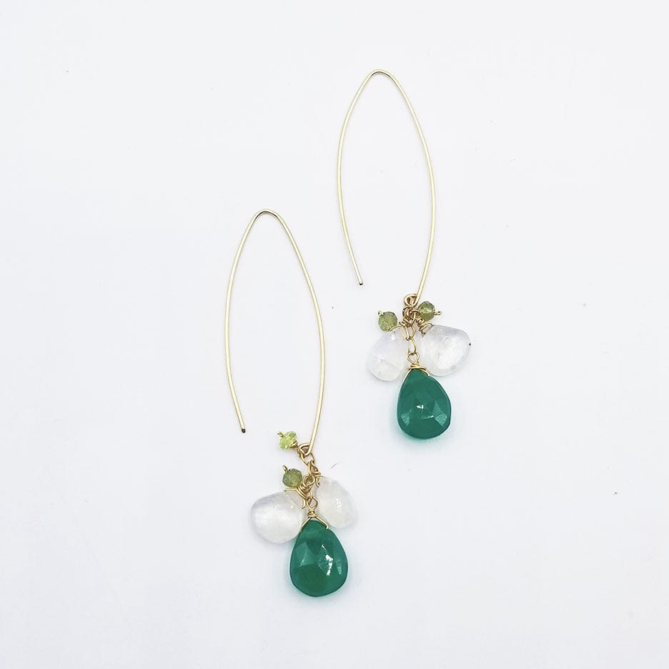 EAR-GF Gold Fill Pass-Through Green Drop Earring