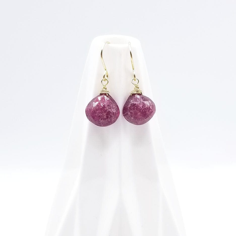 EAR-GF Gold Fill Ruby Drop Earring